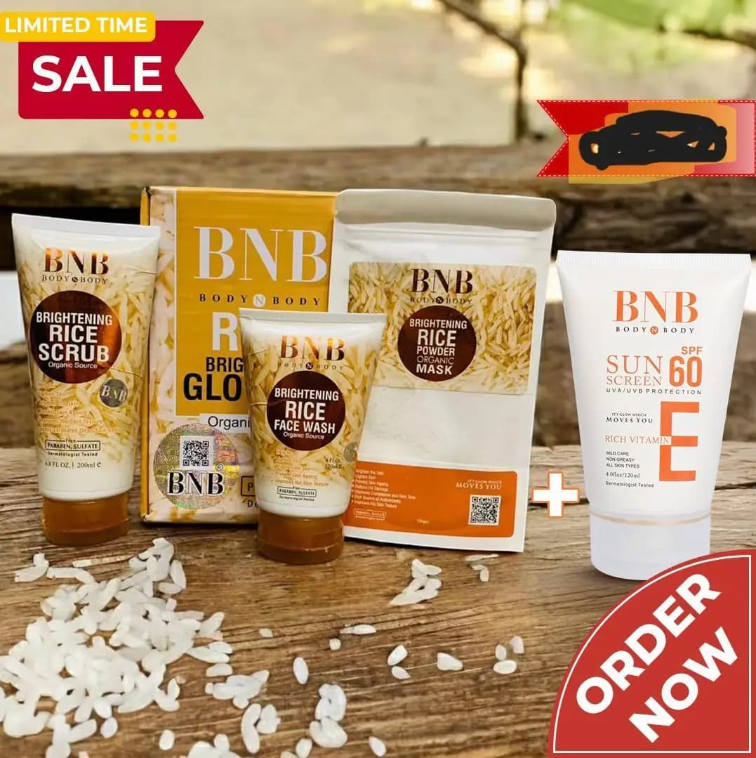 BNB Rice Extract Kit With Free + ( BNB Sun Screen )