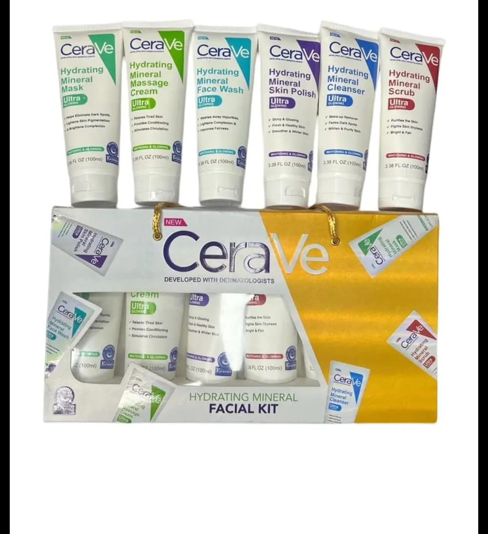 100% Original CeraVe Hydrating Mineral Facial Kit Imported Meterial (6pc pack)